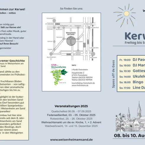 Flyer Seite 1 (© Ortsgemeinde Weisenheim am Sand) Flyer Seite 1 (© Ortsgemeinde Weisenheim am Sand)